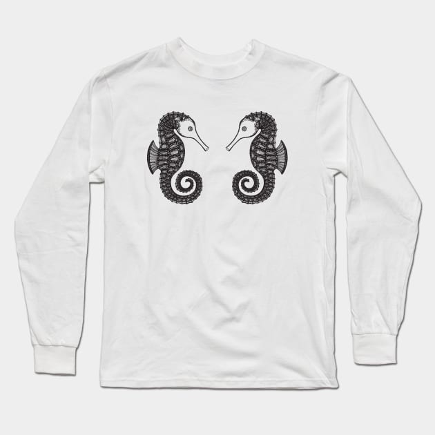 Seahorses in Love - cool and cute animal design - light colors Long Sleeve T-Shirt by Green Paladin